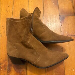 Brown Faux Suede Ankle Boots
